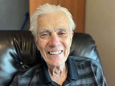 Tony Walker smiling after therapy.