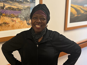 Ernestine Montgomery smiles after rehabilitation.
