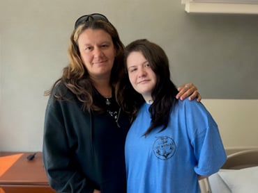 Liz Madgwick stands with her mom.