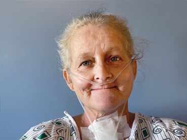 Tina Terrell smiles during recovery.